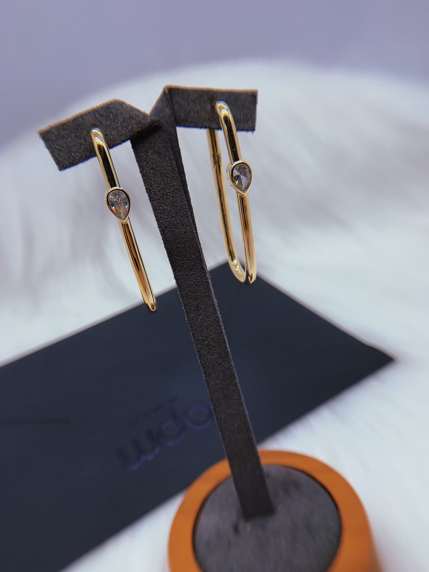 APM Monaco Gold Hoop Earrings with Diamond